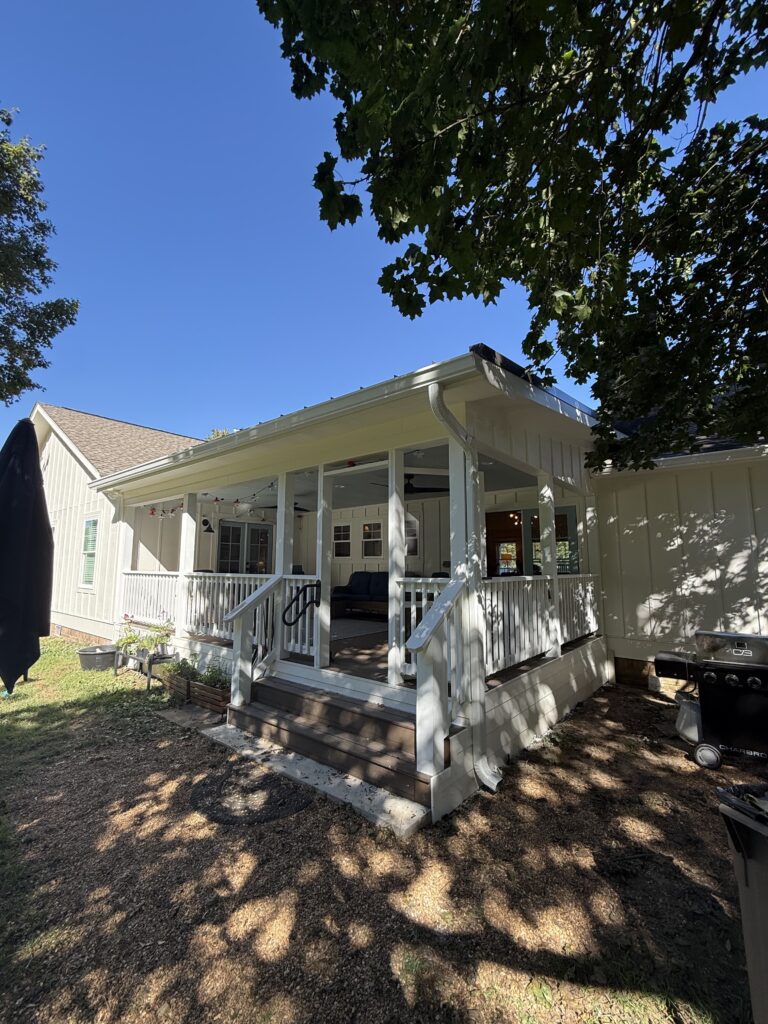 Covered patio screened