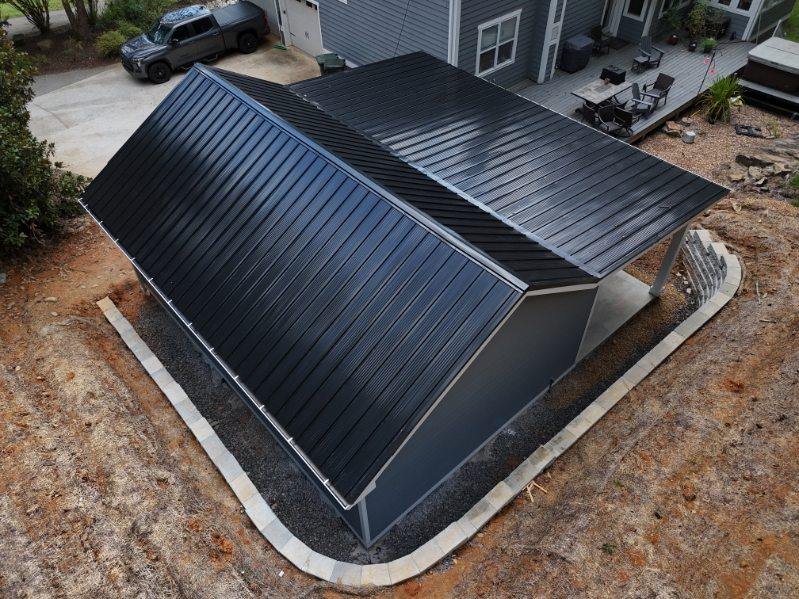 Metal roof on carport