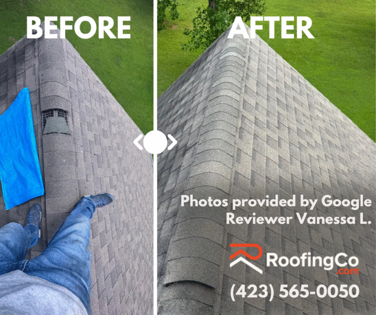 before and after review for roof repair
