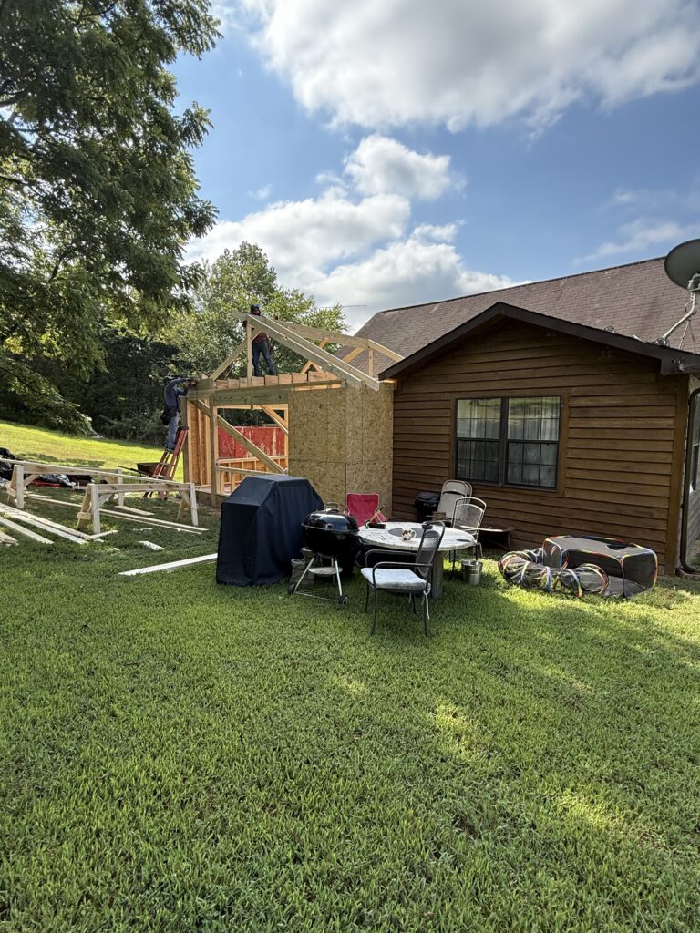 Image of a home addition being built